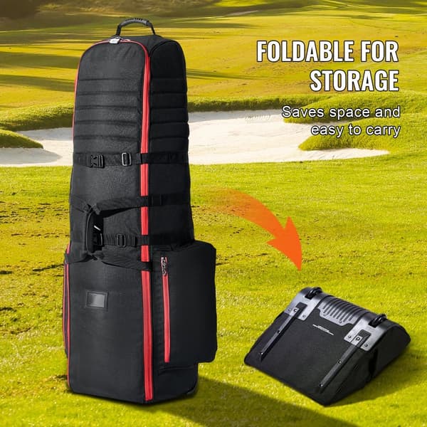 Golfklubbsresväska med hjul, 1800D Oxford, slitstark skydd för golfbagage, idealisk för transport och resor av golfutrustning