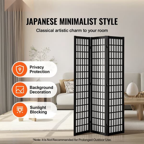 Rumskiljare Japansk Väggskärm 3-panel, Elegant Rumsseparering, Modern Design, Flerfunktionell Inredning för Hem och Kontor