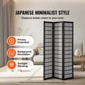 Miniatyrbild 2 av 11: Rumskiljare Japansk Väggskärm 3-panel, Elegant Rumsseparering, Modern Design, Flerfunktionell Inredning för Hem och Kontor