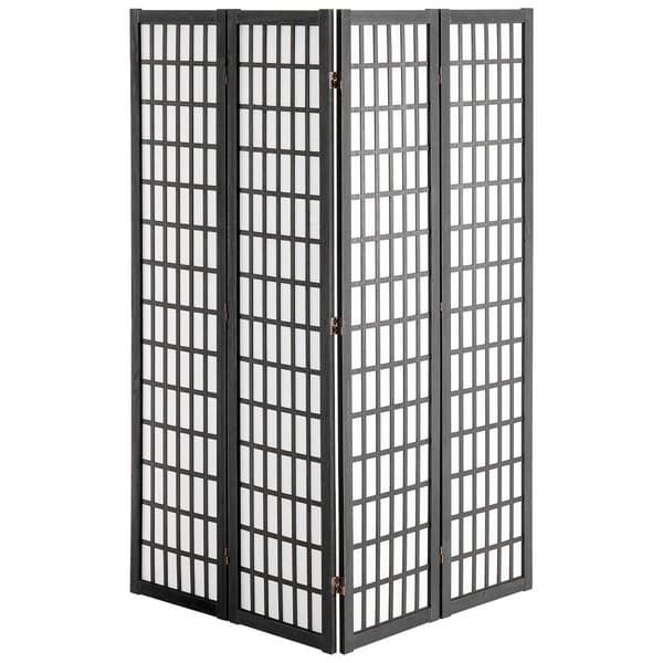 Japansk Rumdeler 4-panel Skærm, Elegant Vægsdivider, Ideel til Rumadskillelse, Pladsbesparende Design.