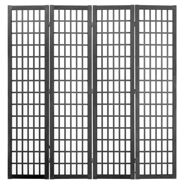 Japansk Rumdeler 4-panel Skærm, Elegant Vægsdivider, Ideel til Rumadskillelse, Pladsbesparende Design.