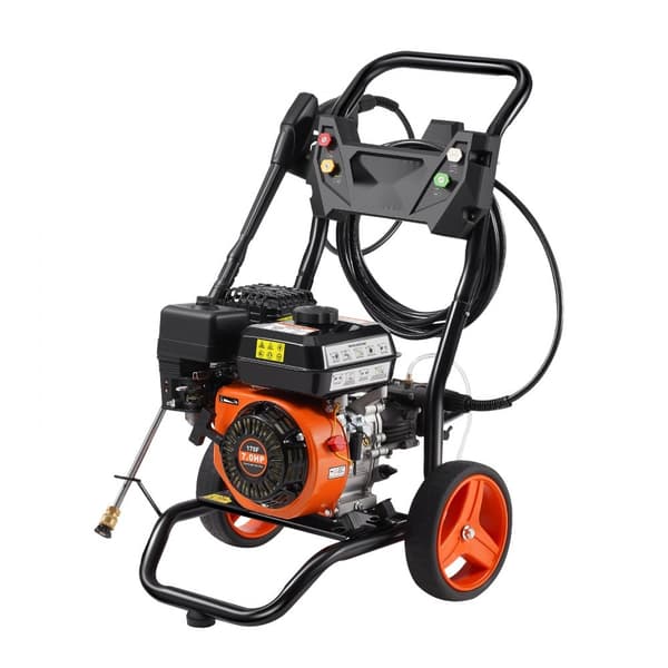 Gas højtryksrenser 3400 PSI, 2,6 GPM, 5 dysesæt, lodret, effektiv rengøring til biler, let at bruge, høj ydeevne.