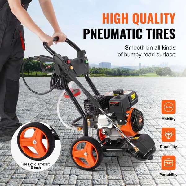 Kaasunpainepesuri 3950 PSI, 10L/min, 2,6 GPM, 5 Suutinta Autojen Puhdistukseen
