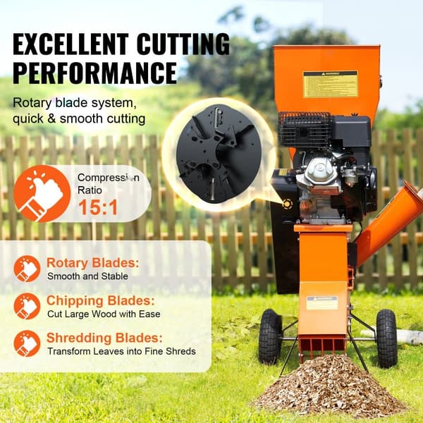 Flishuggere og Mulchere 12 HK Heavy Duty, gasdrevet 6,7” 420cc, 8,6 kW, kraftfuld motor og effektiv nedbrydning.
