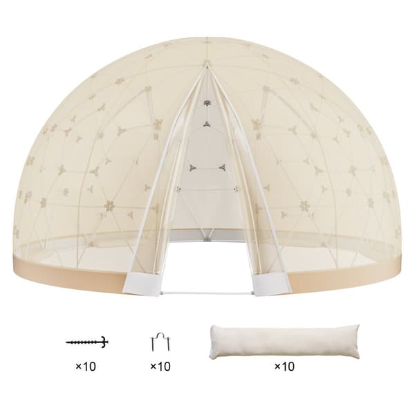 Kupoltält 9,5 FT, vattentåligt, med dubbelt överdrag och fönster, lätt att sätta upp, slitstarkt material, perfekt för campingfester