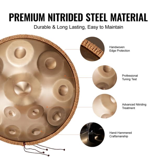 Handpan Trumma 22 i 12 toner D-moll, hög kvalitet, lätt att spela, unik design, professionell ljudupplevelse, handtruminstrument