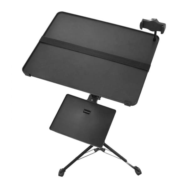 Projektorstativ med hjul, justerbar højde 31,3-67,3 cm, stabilt laptopstativ til hjemmebiograf og præsentation.