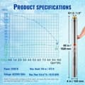 Miniatyrbild 7 av 11: Dränkbar rostfri pump 2200W, 9,8 m³/h, 144 m lyfthöjd, robust och effektiv vattenpump för djup brunn