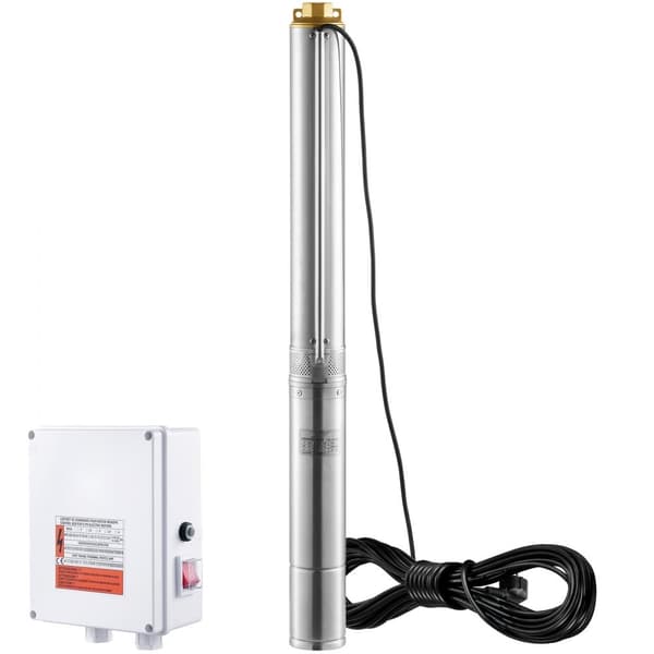 Dränkbar pump i rostfritt stål, 2200W, 9,8 m³/h, 144 m tryck, effektiv och hållbar vattenpump för brunn och trädgård