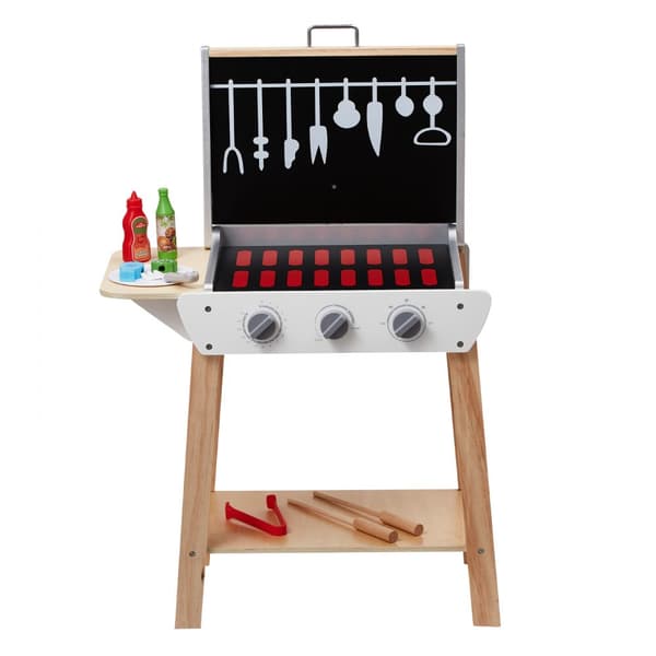 21 STK Børne BBQ Grill Legesæt, Træ Legetøj, Madlavning og Grill, Sjovt og Uddannelsesmæssigt, Lydfunktion for Børns Leg.