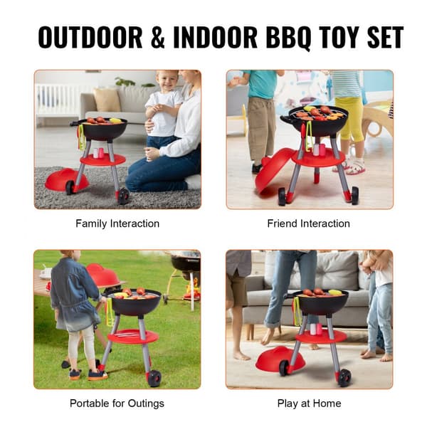 28 kpl Lasten BBQ Grilli Lelusetti, Ääni- ja Valoefekteillä, Teeskentelylelu, ulkoilu, kesäaktiviteetti, lapsille