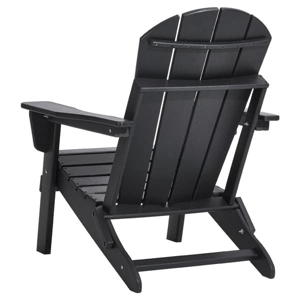 Adirondack Stol Set med 2, Fällbara Väderbeständiga Stolar, Svart, Perfekt för Uteplats och Trädgård