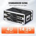 Miniatyrbillede 3 af 11: 4U Rack Case Server Rack, 14 cm dyb, med ABS-håndtag, holdbar konstruktion, perfekt til serverudstyr.