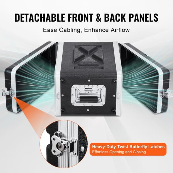 4U Rack Case Server Rack, 14 cm dyb, med ABS-håndtag, holdbar konstruktion, perfekt til serverudstyr.