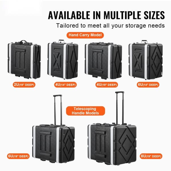 4U Rack Case Server Rack, 14 cm dyb, med ABS-håndtag, holdbar konstruktion, perfekt til serverudstyr.