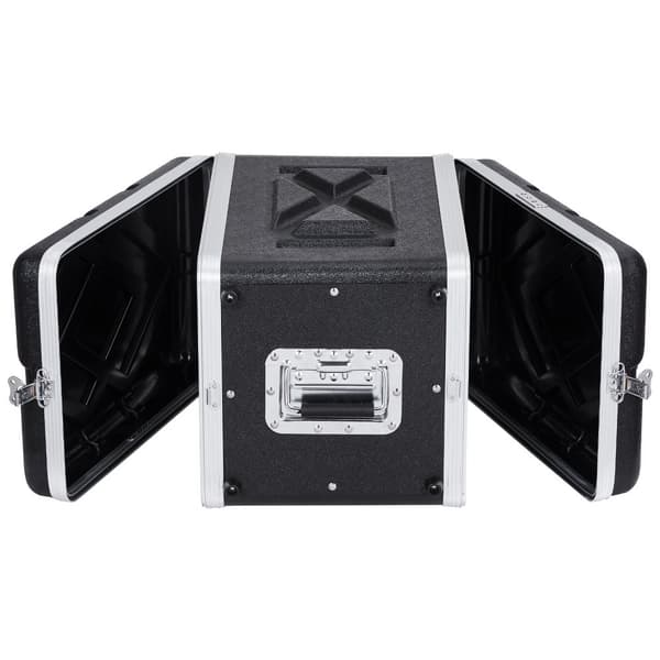 6U Rack Case Server Rack kabinet, 14 cm dyb, robust ABS konstruktion, bærbare håndtag, ideel til serveropsætning.