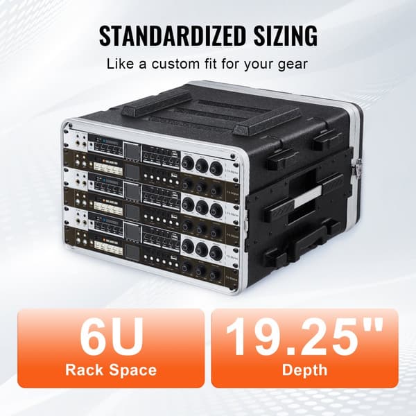 6U Rack Case, Server Rack Cabinet 19 Djup, Robust ABS, Optimal Ventilation, För Datacenter och Serverutrymmen