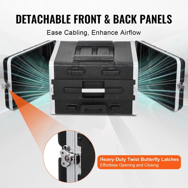 6U Rack Case, Server Rack Cabinet 19 Djup, Robust ABS, Optimal Ventilation, För Datacenter och Serverutrymmen