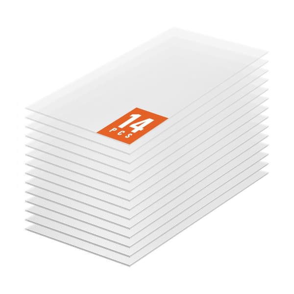 Polykarbonat växthuspaneler 14-pack, 2' X 4' X 0,16'', hållbara och isolerande takplåtar för växthus och trädgårdsskötsel