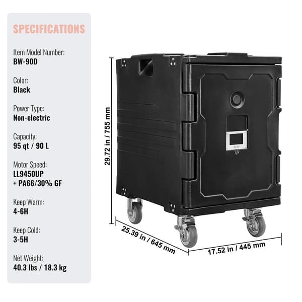 Isoleret Madpan Carrier, Stabelbar Catering Opvaskeboks 90L, Chafing Fad, Holdbar og Effektiv Transportløsning.