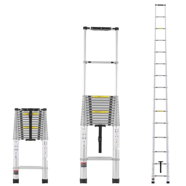 Teleskopförlängningsstege 20,3 FT, lättvikt, justerbar, säker och stabil, perfekt för hemrenovering och byggprojekt