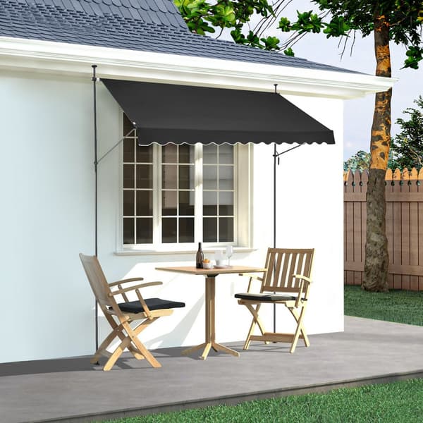 Infällbar uteplatsmarkis 138x47, Sunsetter altantak med vev, skydd mot sol och regn, hållbar konstruktion, enkel installation