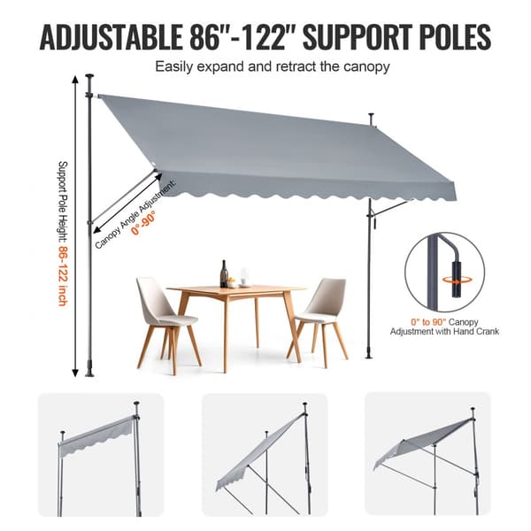 Patio-markiisi 138x47, sisäänvedettävä aurinkovarjo, kammiomekanismi, kestävä, helppokäyttöinen, ulkokäyttöön
