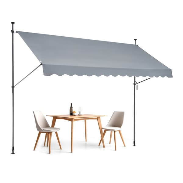 Patio-markiisi 138x47, sisäänvedettävä aurinkovarjo, kammiomekanismi, kestävä, helppokäyttöinen, ulkokäyttöön