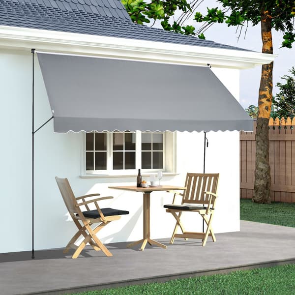 Patio Markiisi 178x47, Sisäänvedettävä Aurinkovarjo, Kammella, Suoja UV-säteilyltä, Helppo Käyttö, Kestävä ja Tyylikäs