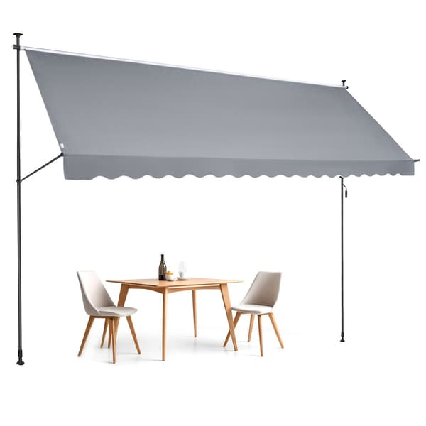 Patio Markiisi 178x47, Sisäänvedettävä Aurinkovarjo, Kammella, Suoja UV-säteilyltä, Helppo Käyttö, Kestävä ja Tyylikäs