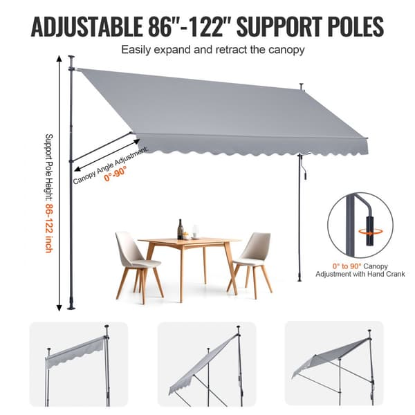 Patio-markiisi 157x47, sisäänvedettävä aurinkovarjo, helppo kampimekanismi, kestävä materiaali, UV-suoja, säästävä ratkaisu