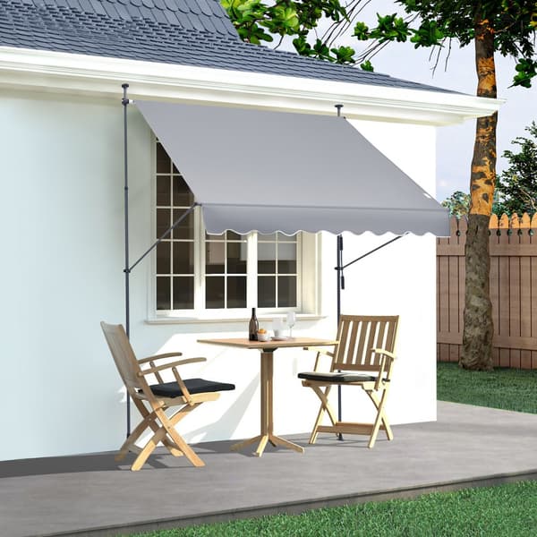 98x47 Patio-markiisi, sisäänvedettävä aurinkovarjo, kestävä rakenne, helppo käyttää, suojaa auringolta