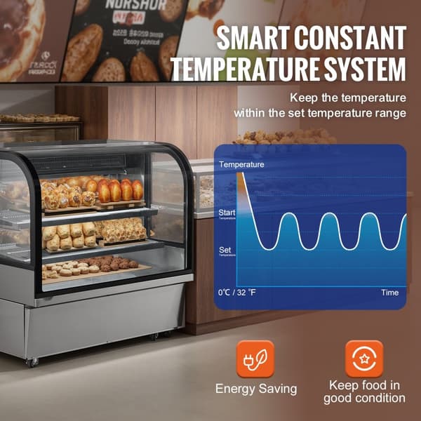 Kølemonteret Bageri Displaykøleskab 18 cu ft/505L, 2-etager, energieffektiv, perfekt til bageri og detailhandel.