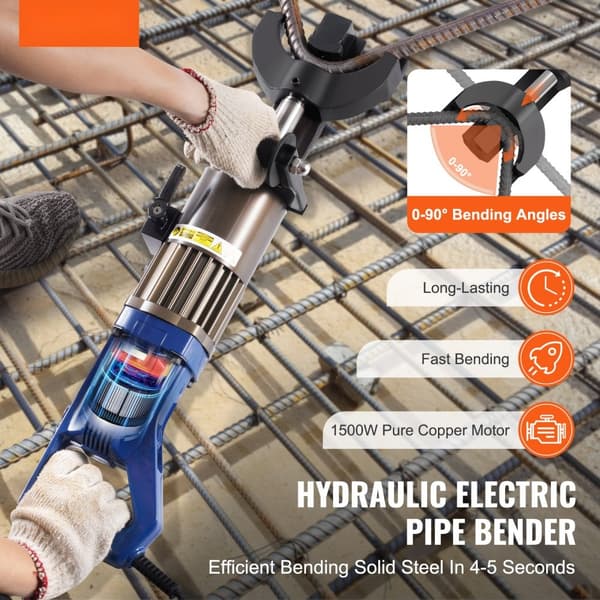 1500W elektrisk hydraulisk armeringsjern Benderup til 7/8, #7 (12-22 mm) armeringsjern, holdbar og effektiv løsning til byggeri.