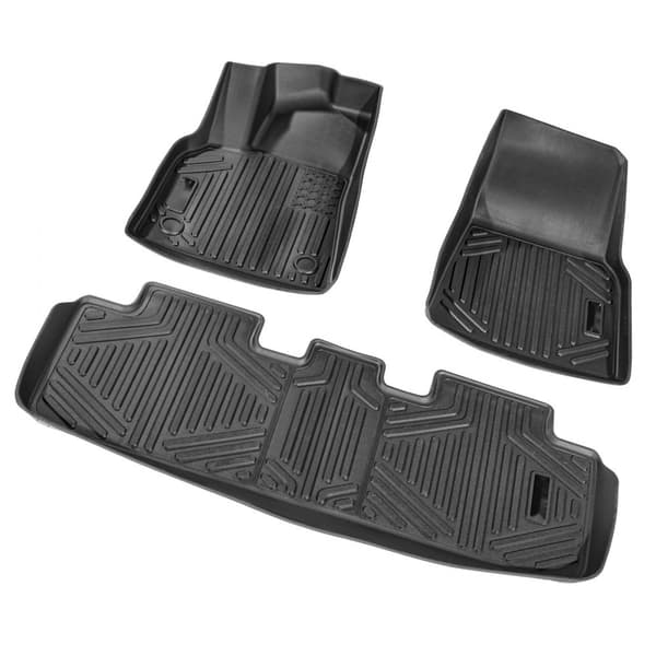 Tesla Model Y 2021-2024 Auton Lattiamatot, 3 kpl TPE-vuorattuja, Täydellinen Istuvuus