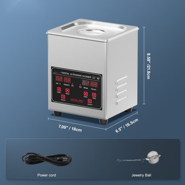 Ultralydsrenser 1,3L, 50W, Timer, Kurv & Varmeapparat, 40kHz, Effektiv Rengøring, Nem at Bruge