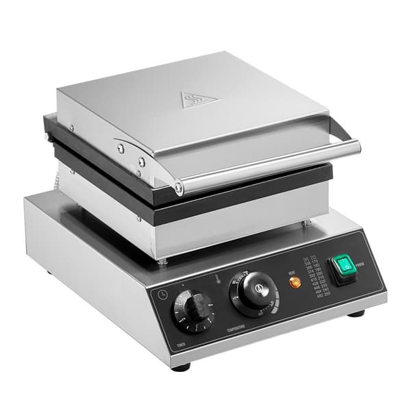 2 STK kommerciel vaffelmaskine, rektangulære vafler, 2000W, hurtig opvarmning, robust design, perfekt til caféer og restauranter.