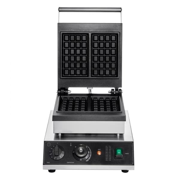 2 STK kommerciel vaffelmaskine, rektangulære vafler, 2000W, hurtig opvarmning, robust design, perfekt til caféer og restauranter.