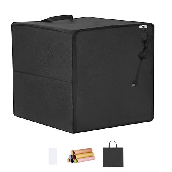 Photo Studio Light Box 12x12, 3000-5600K, 6 dobbeltsidede baggrunde, ideel til fotografering, lettere belysning.