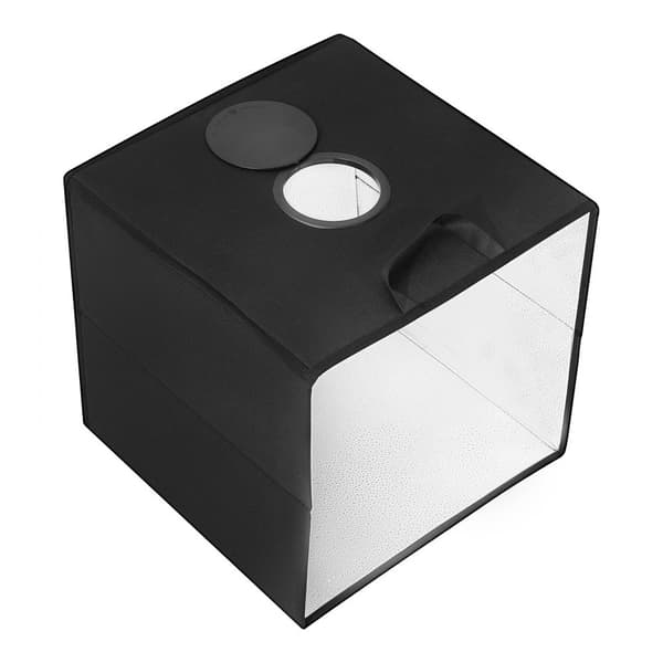 Foto Studio Lystelt 16x16, 3000-5600K, 6 dobbeltsidede farvebaggrunde, perfekt til produktfotografi, LED-belysning.
