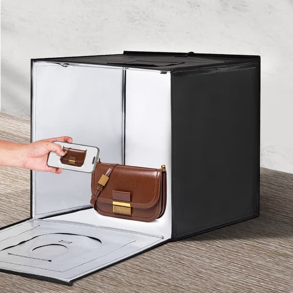 Fotostudio Lyskasse 20x20, 3000-5600K, Justerbar 3 Farvetemperaturer, Ideel til Produktfotografi, Kompakt og Bærbar Design.