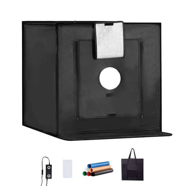 Fotostudio Lyskasse 20x20, 3000-5600K, Justerbar 3 Farvetemperaturer, Ideel til Produktfotografi, Kompakt og Bærbar Design.