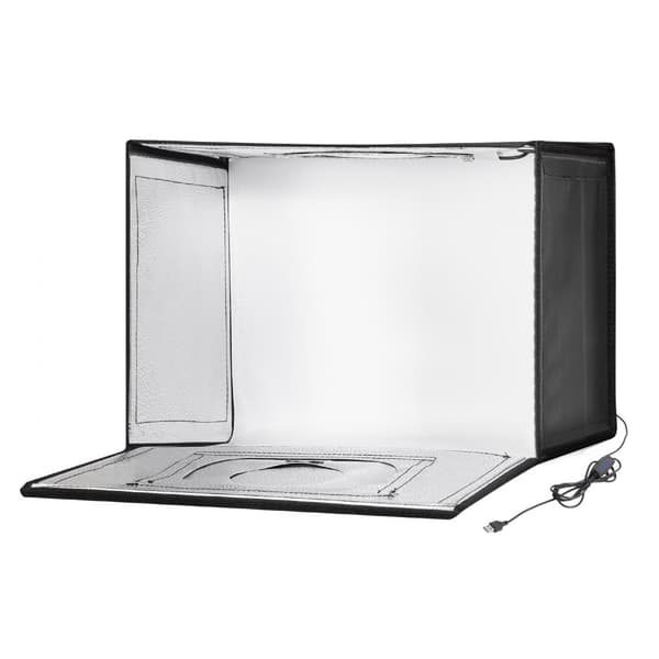 Fotostudio Lyskasse 12x12, Justerbar 3000-5600K, 3 Farvetemperaturer, Ideel til Produktbilleder, Kompakt og Bærbar.