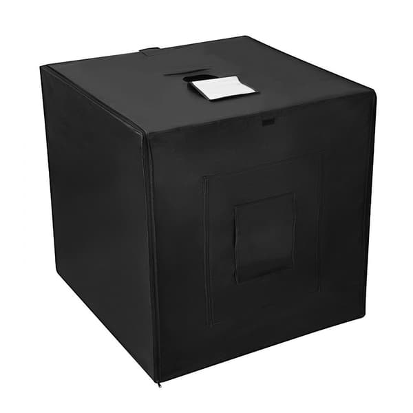 Fotostudio Lysboks 39 x 39, 5600K, 210 LED-lys, strømadapter, professionelt lys til produktfotografi, nem opsætning.