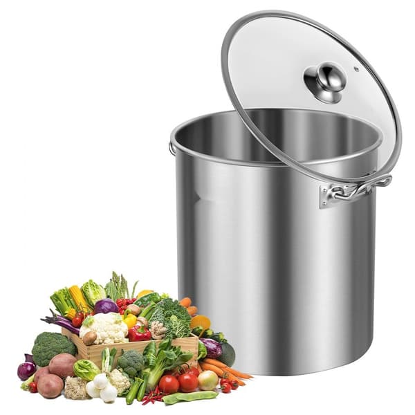 Kassler i Rostfritt Stål 24QT, Kökshotgryta med Lock och Handtag, Hållbar och Lättanvänd Matlagning
