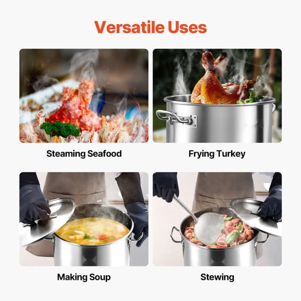 53QT Ruostumaton Teräskattila Kannella, Tehokas Keitto, Kestää Korkeat Lämpötilat
