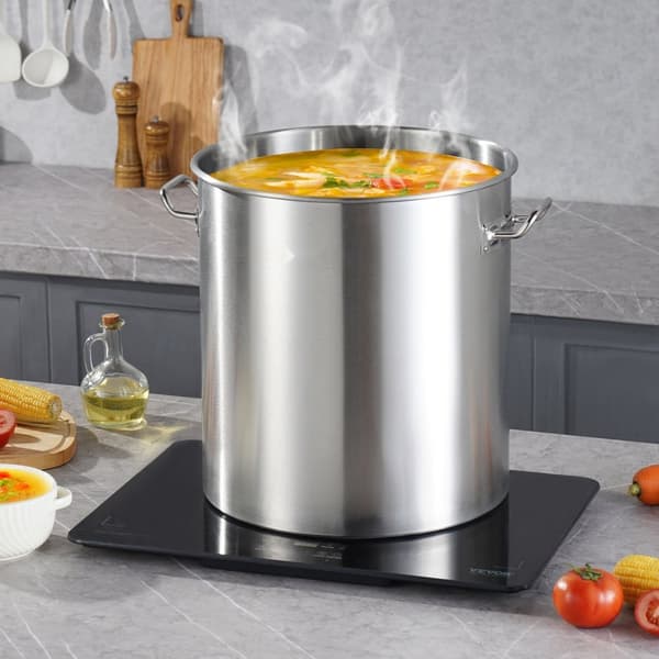 64QT Rustfrit Stål Gryde til Køkkensaucer med Kurb i Låg, Holdbar, Ideel til Madlavning og Dampning.