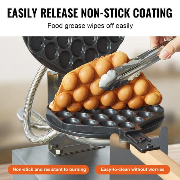 Bubbelvåffelmaskin 1400W, Non-Stick, Äggpannkaka Bakmaskin, Optimal Värmeöverföring, Hög Prestanda, Perfekta Våfflor Varje Gång