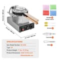 Miniatyrbild 7 av 11: Bubbelvåffelmaskin 1400W, Non-Stick, Äggpannkaka Bakmaskin, Optimal Värmeöverföring, Hög Prestanda, Perfekta Våfflor Varje Gång