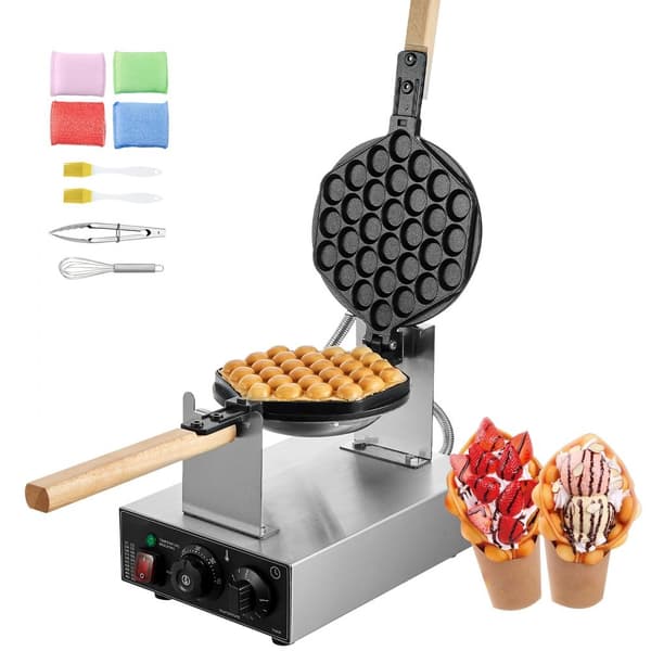 Bubbelvåffelmaskin 1400W, Non-Stick, Äggpannkaka Bakmaskin, Optimal Värmeöverföring, Hög Prestanda, Perfekta Våfflor Varje Gång